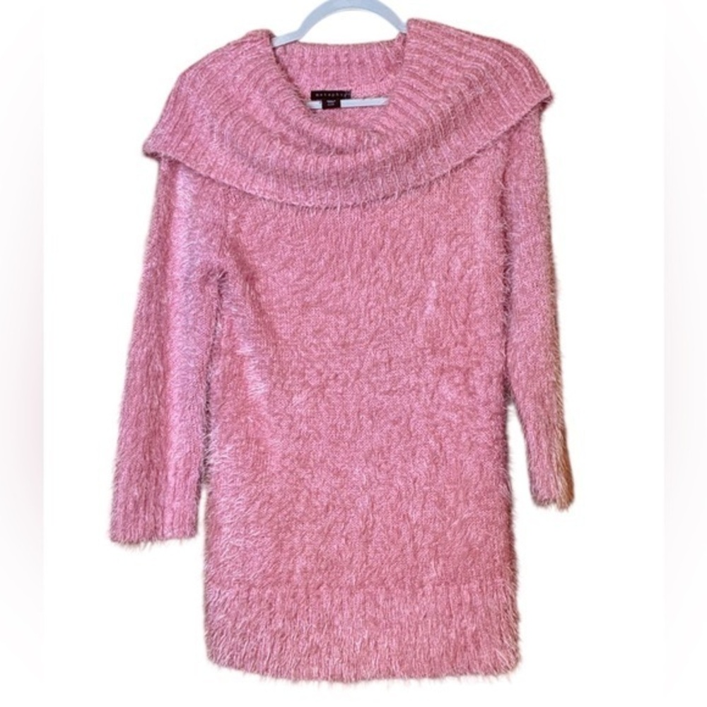metaphor Tunic Long Length Luxe Soft Pink Sweater